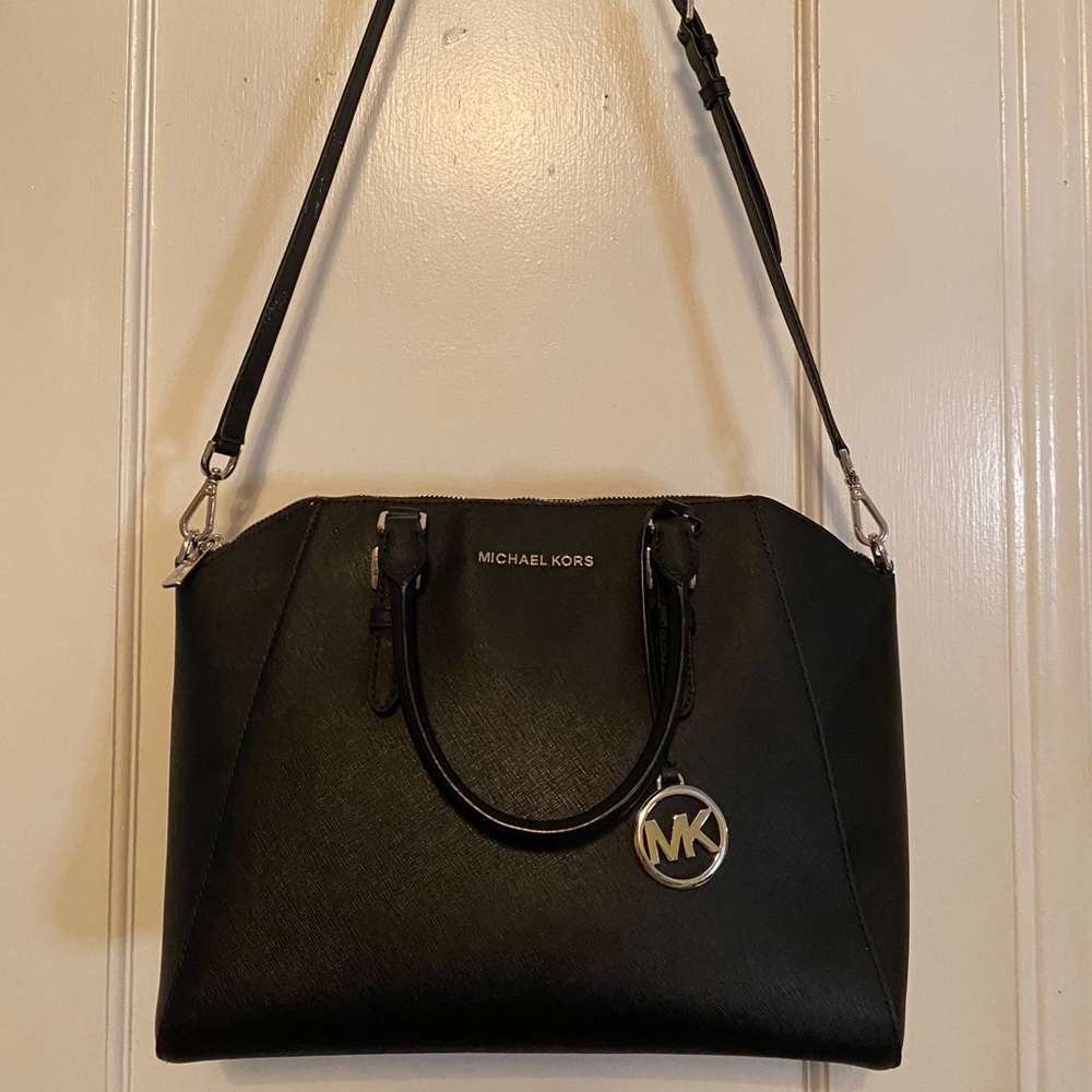 MK black large Ciara satchel with wallet